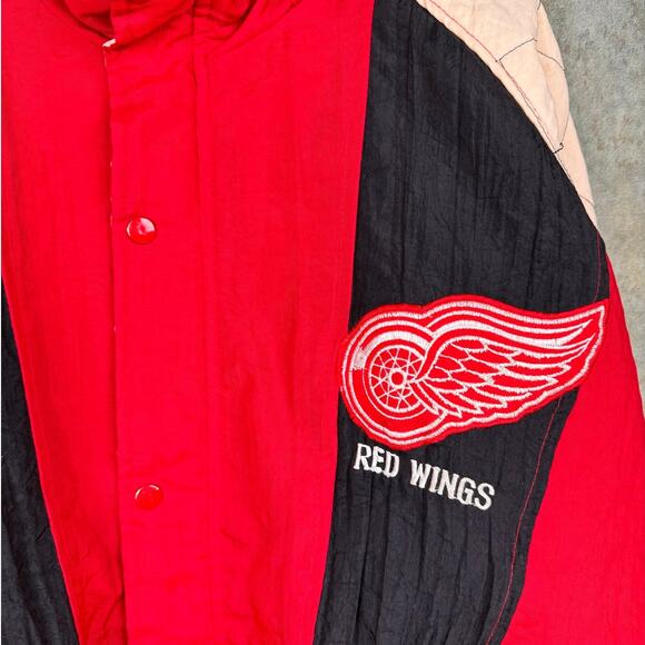 VTG 90s Detroit Red Wings Starter Jacket Mens Sz XL Red NHL Hockey Puffer Sports - Picture 8 of 10